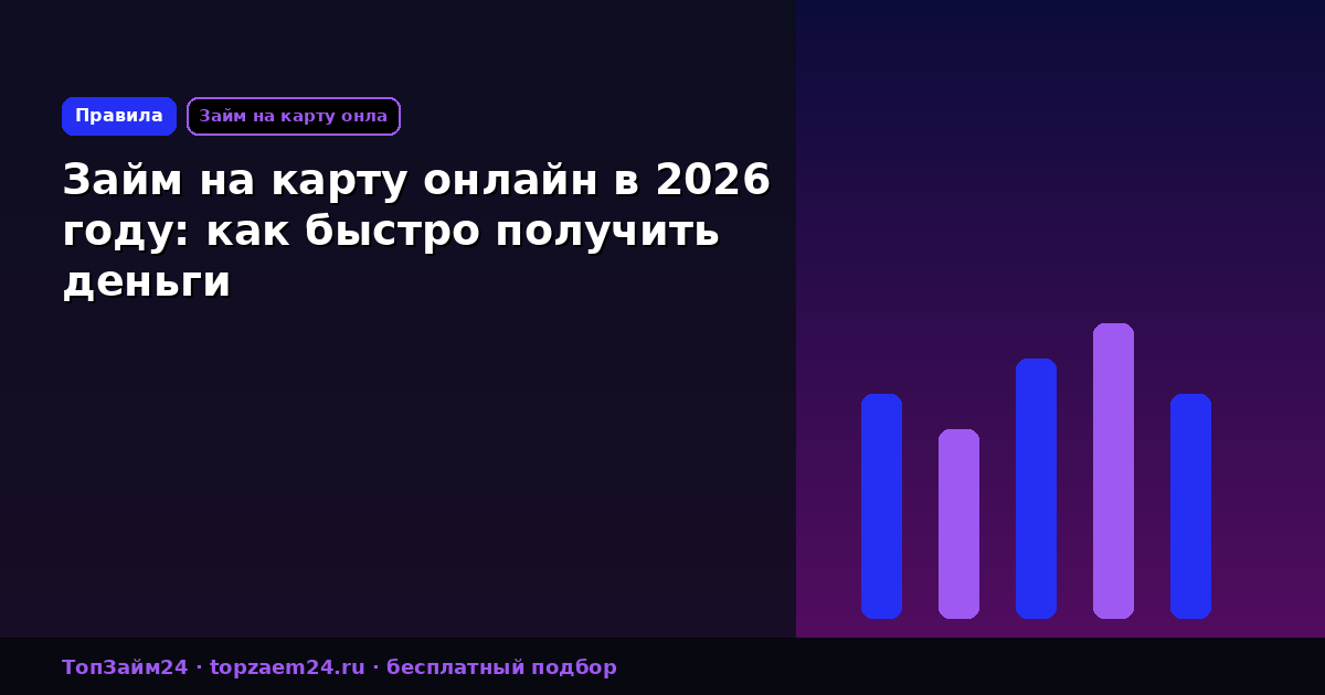 Займ на карту онлайн в 2026 году: как быстро получить деньги