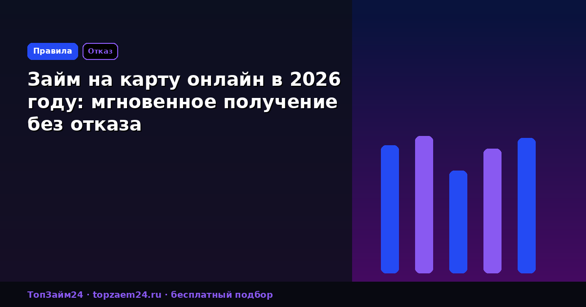 Займ на карту онлайн в 2026 году: мгновенное получение без отказа