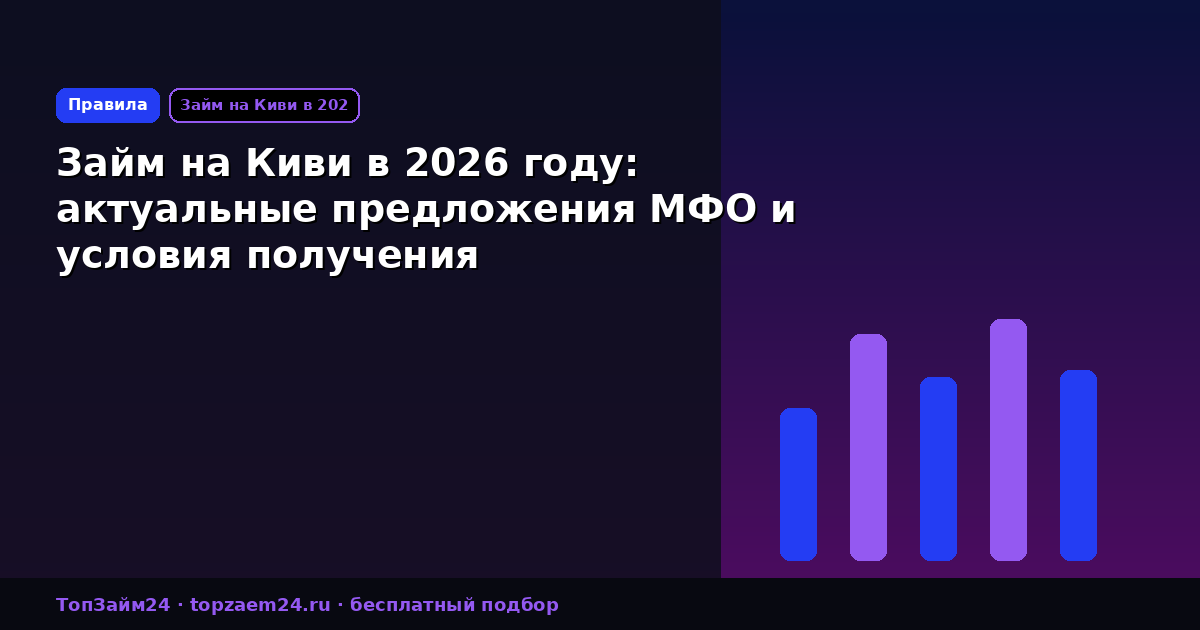 Займ на Киви в 2026 году: актуальные предложения МФО и условия получения