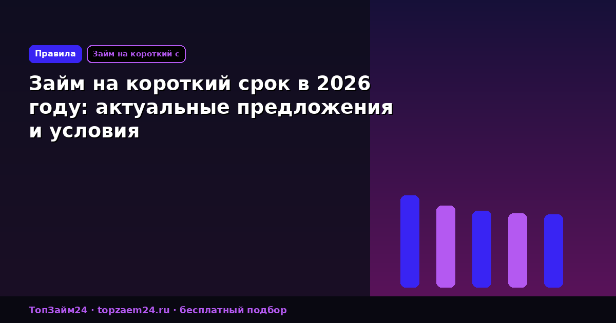 Займ на короткий срок в 2026 году: актуальные предложения и условия