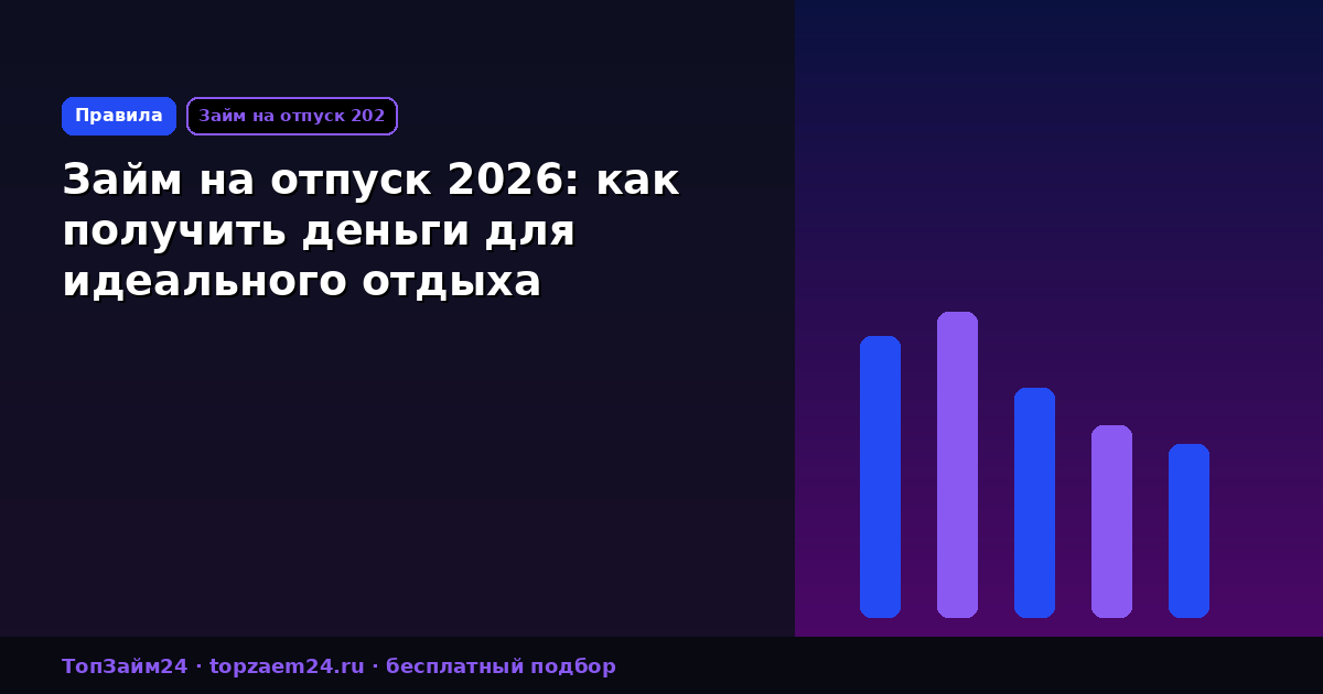 Займ на отпуск 2026: как получить деньги для идеального отдыха