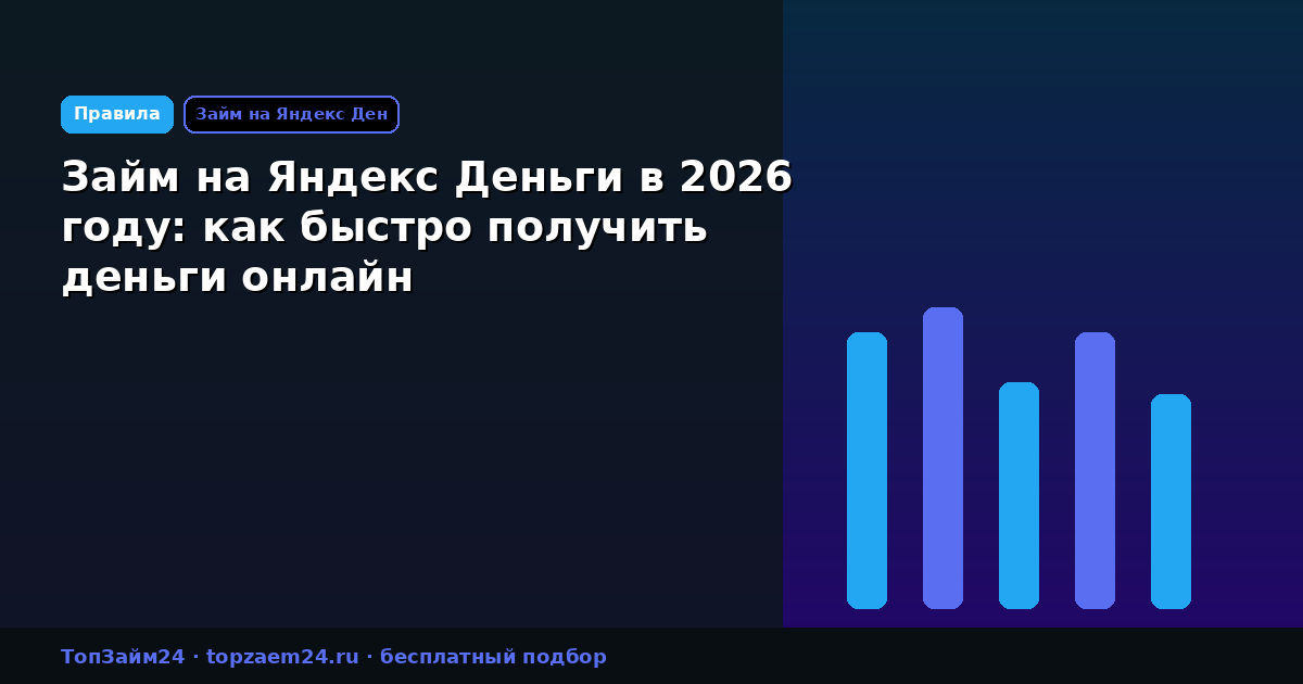 Займ на Яндекс Деньги в 2026 году: как быстро получить деньги онлайн