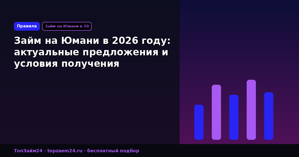 Займ на Юмани в 2026 году: актуальные предложения и условия получения