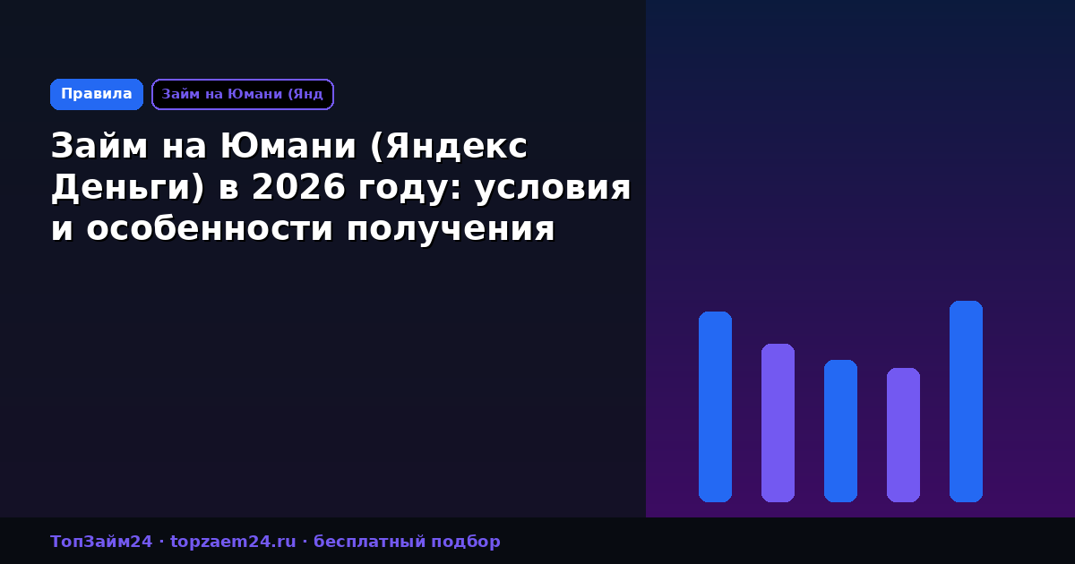 Займ на Юмани (Яндекс Деньги) в 2026 году: условия и особенности получения