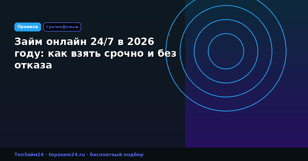 Займ онлайн 24/7 в 2026 году: как взять срочно и без отказа