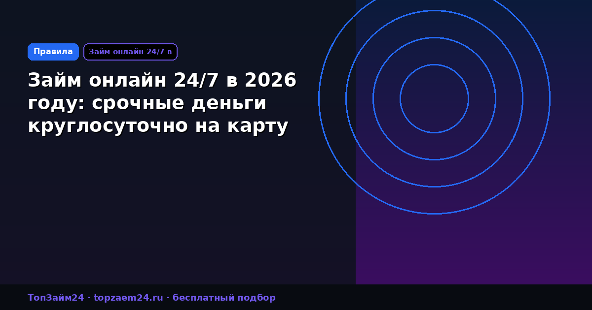 Займ онлайн 24/7 в 2026 году: срочные деньги круглосуточно на карту