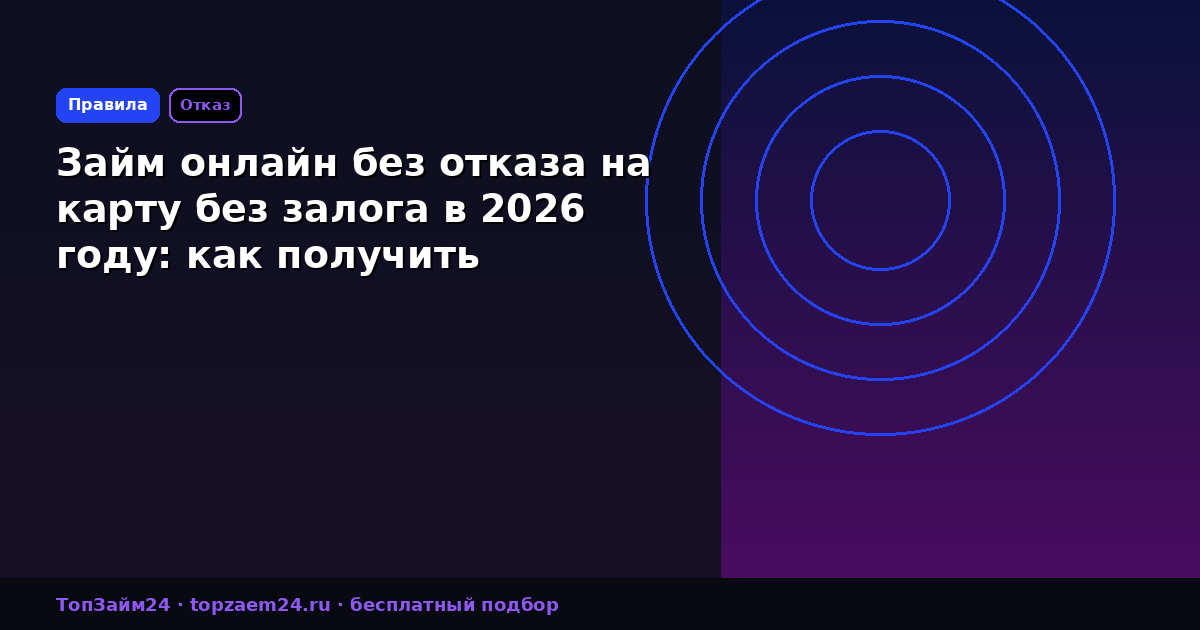 Займ онлайн без отказа на карту без залога в 2026 году: как получить