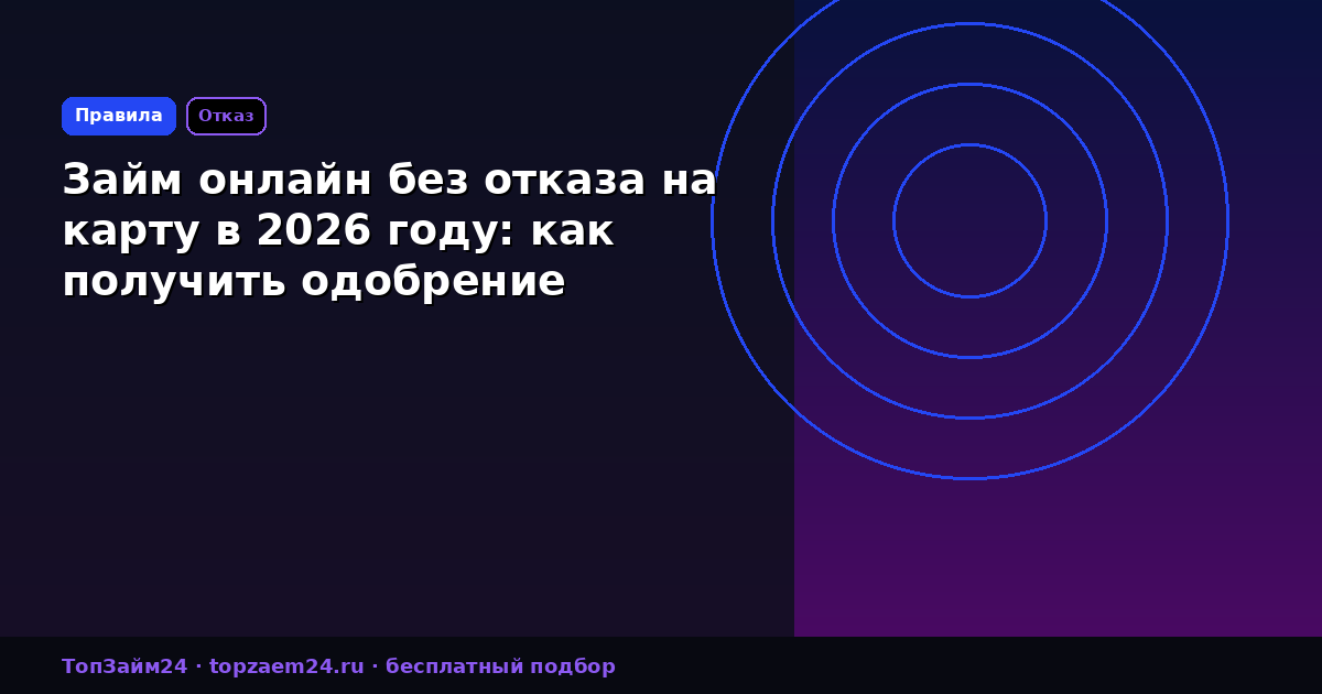 Займ онлайн без отказа на карту в 2026 году: как получить одобрение