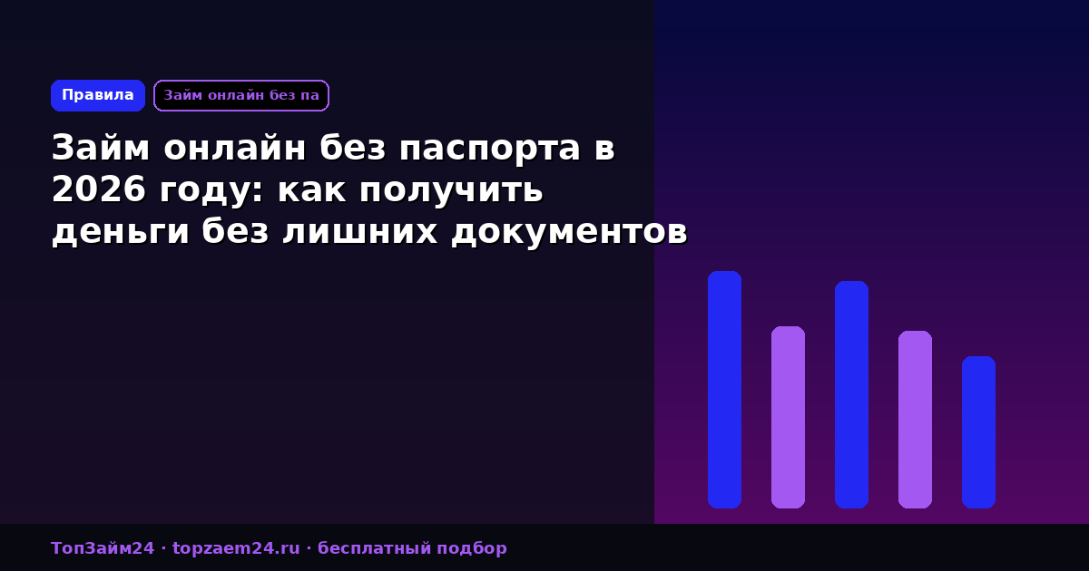 Займ онлайн без паспорта в 2026 году: как получить деньги без лишних документов