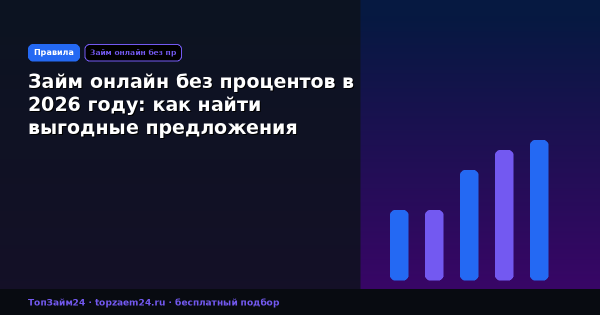 Займ онлайн без процентов в 2026 году: как найти выгодные предложения