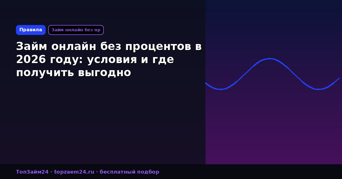 Займ онлайн без процентов в 2026 году: условия и где получить выгодно