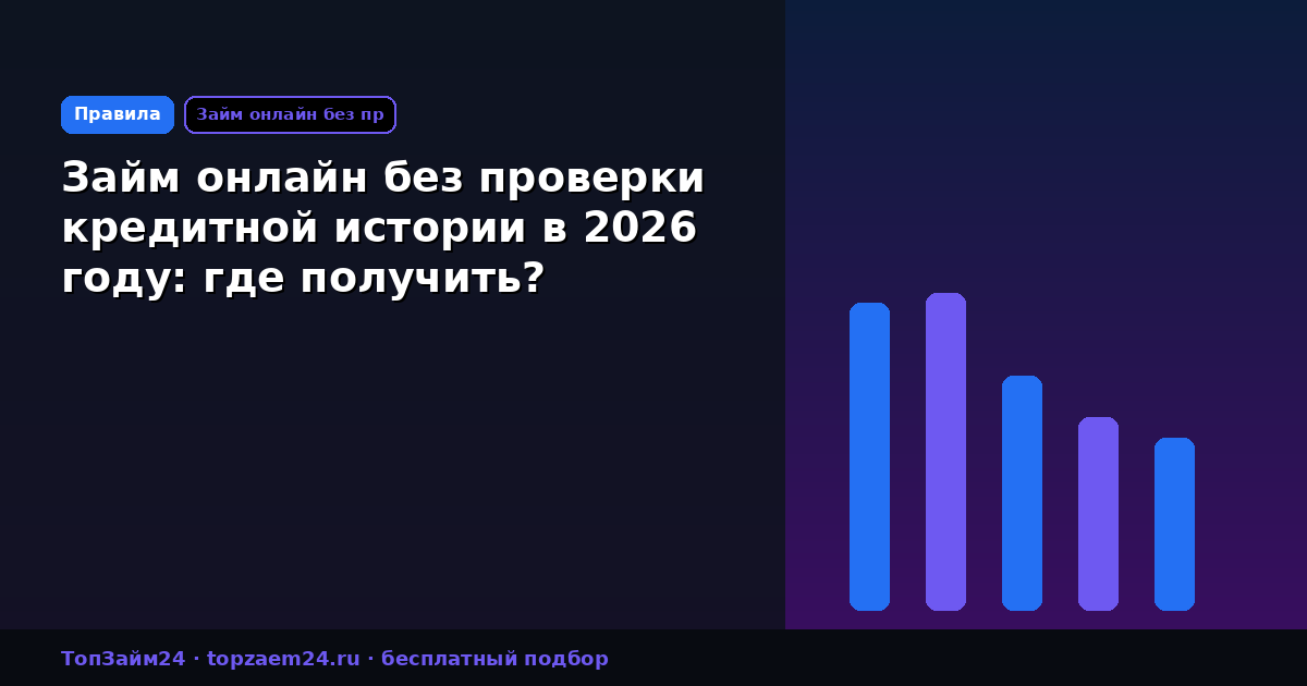 Займ онлайн без проверки кредитной истории в 2026 году: где получить?