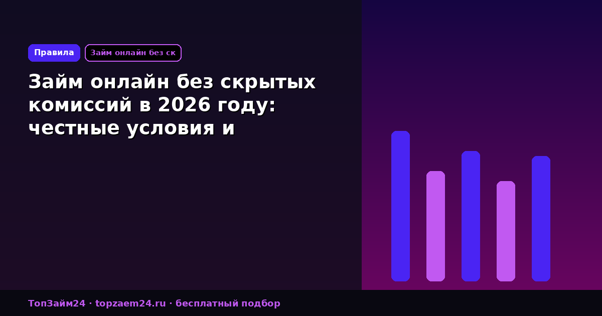 Займ онлайн без скрытых комиссий в 2026 году: честные условия и прозрачность