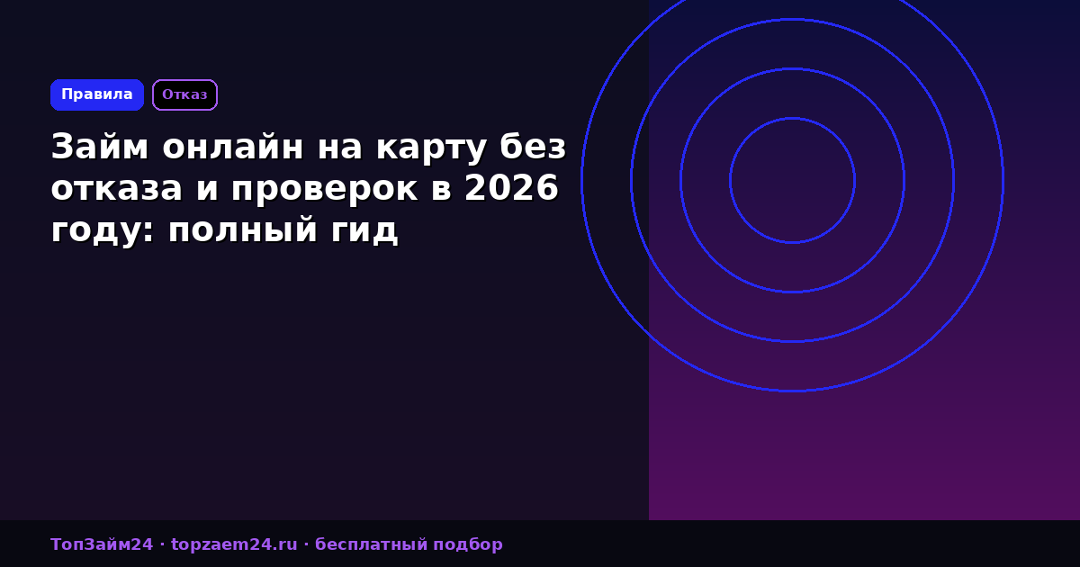 Займ онлайн на карту без отказа и проверок в 2026 году: полный гид