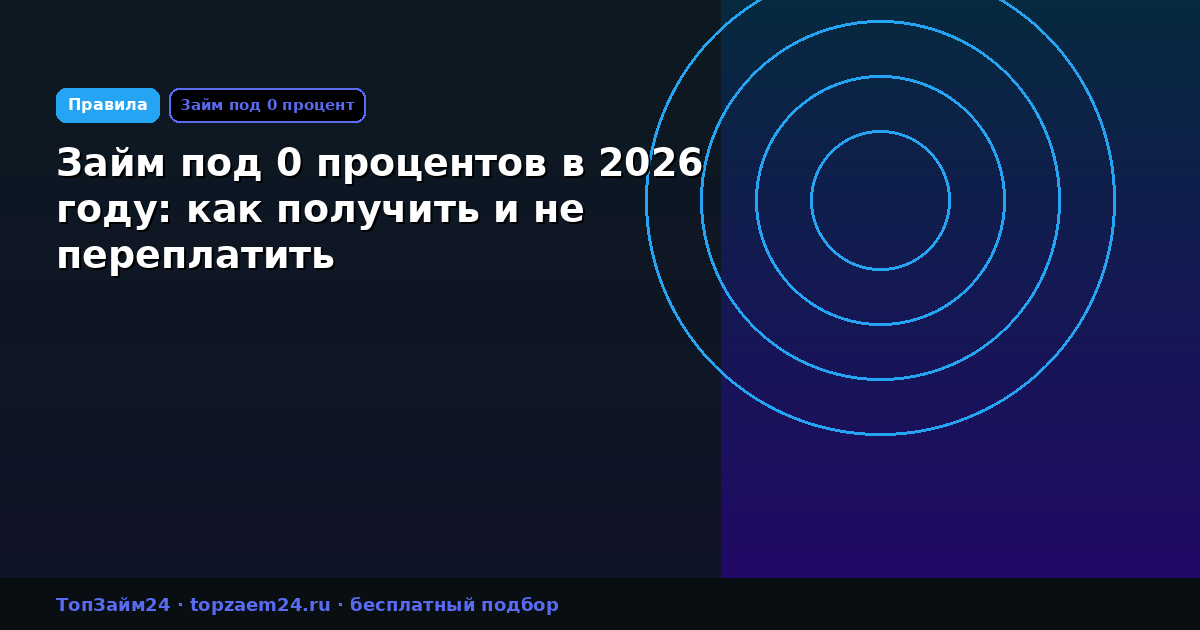 Займ под 0 процентов в 2026 году: как получить и не переплатить