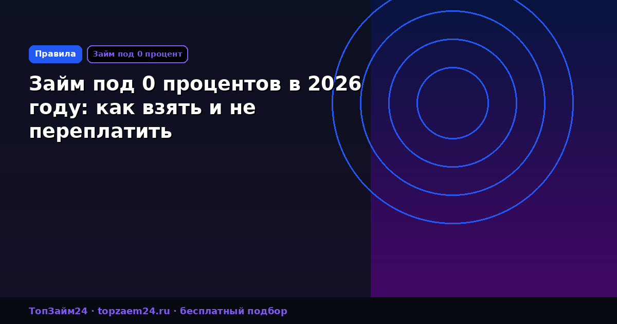 Займ под 0 процентов в 2026 году: как взять и не переплатить