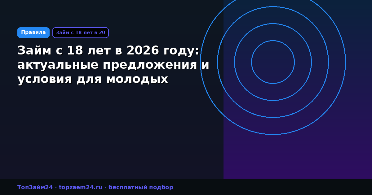 Займ с 18 лет в 2026 году: актуальные предложения и условия для молодых заемщиков