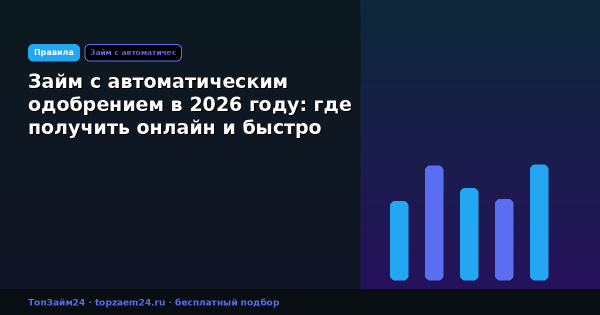 Займ с автоматическим одобрением в 2026 году: где получить онлайн и быстро
