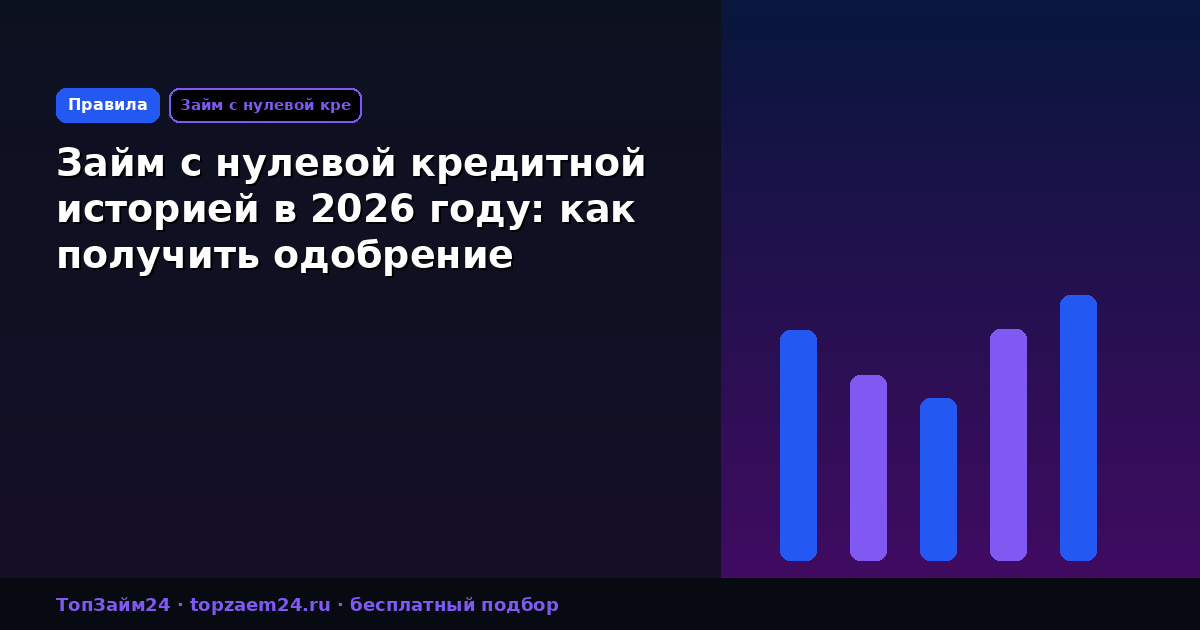 Займ с нулевой кредитной историей в 2026 году: как получить одобрение