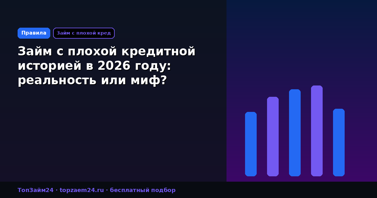 Займ с плохой кредитной историей в 2026 году: реальность или миф?