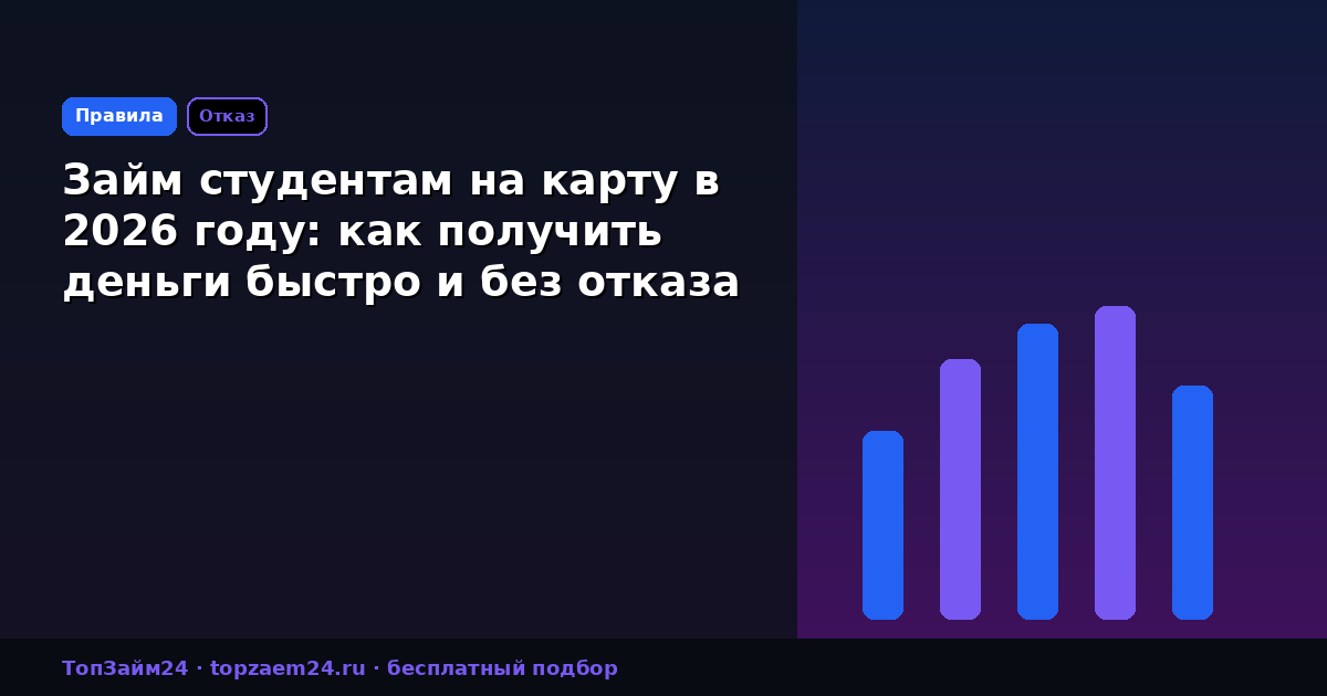 Займ студентам на карту в 2026 году: как получить деньги быстро и без отказа