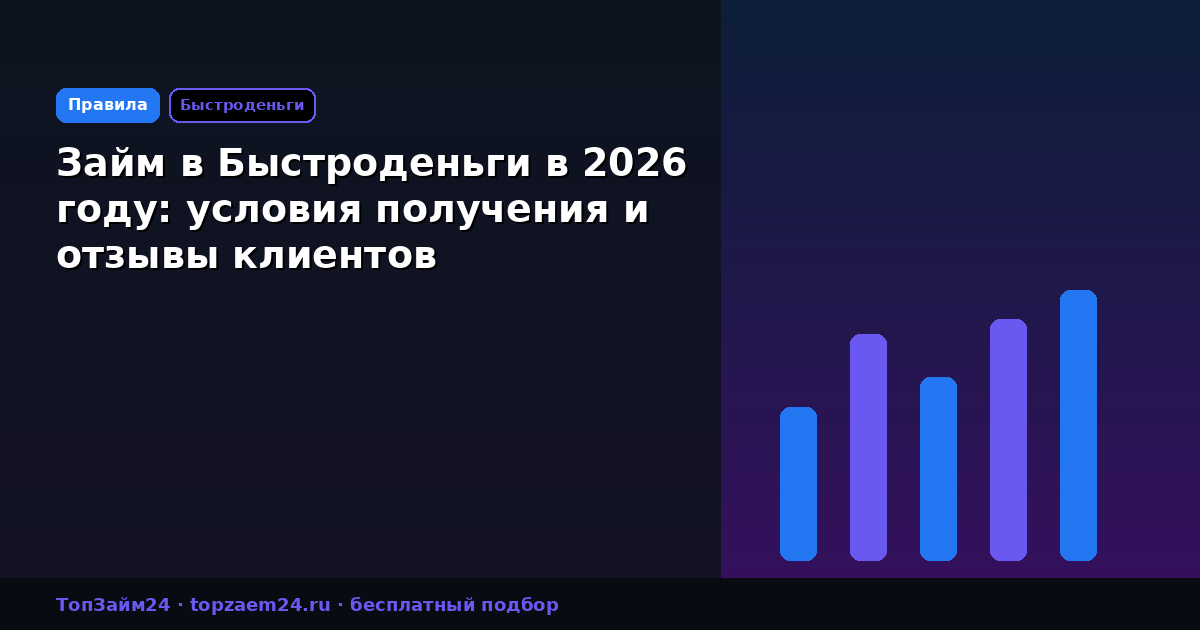 Займ в Быстроденьги в 2026 году: условия получения и отзывы клиентов