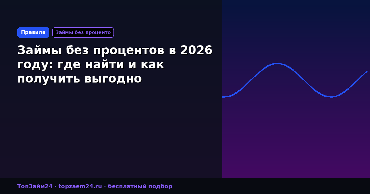 Займы без процентов в 2026 году: где найти и как получить выгодно