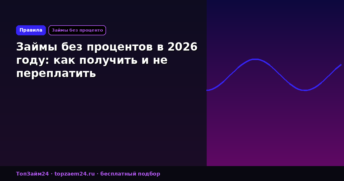 Займы без процентов в 2026 году: как получить и не переплатить