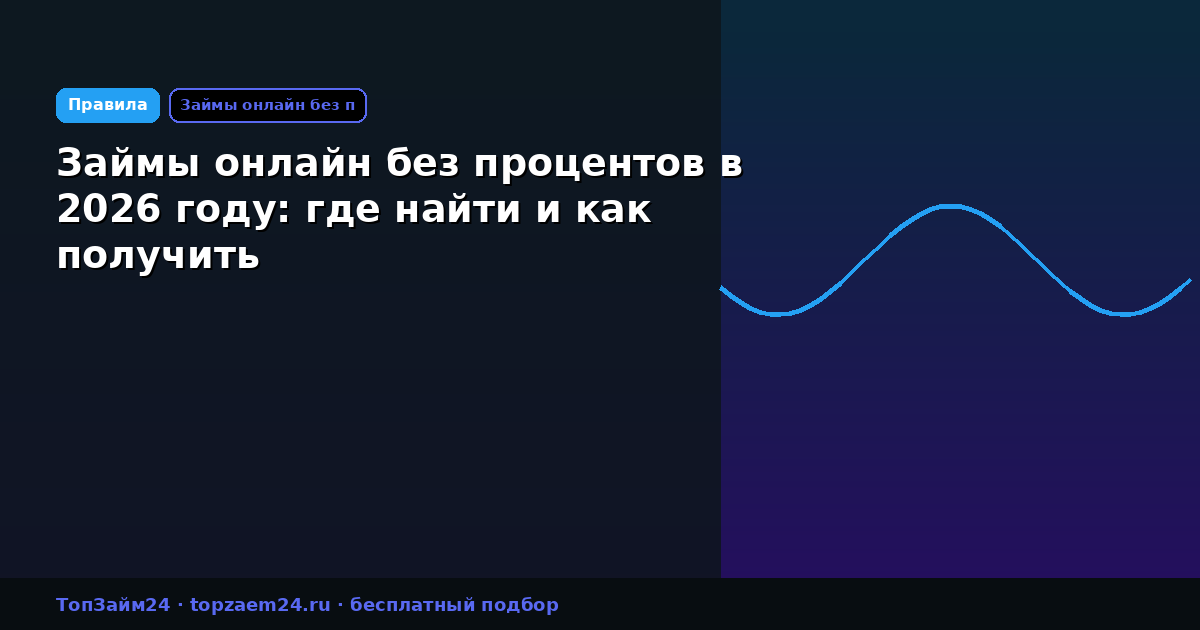 Займы онлайн без процентов в 2026 году: где найти и как получить